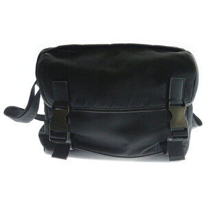 PRADA Triangle Logo Tessuto Nylon Messenger Bag Black